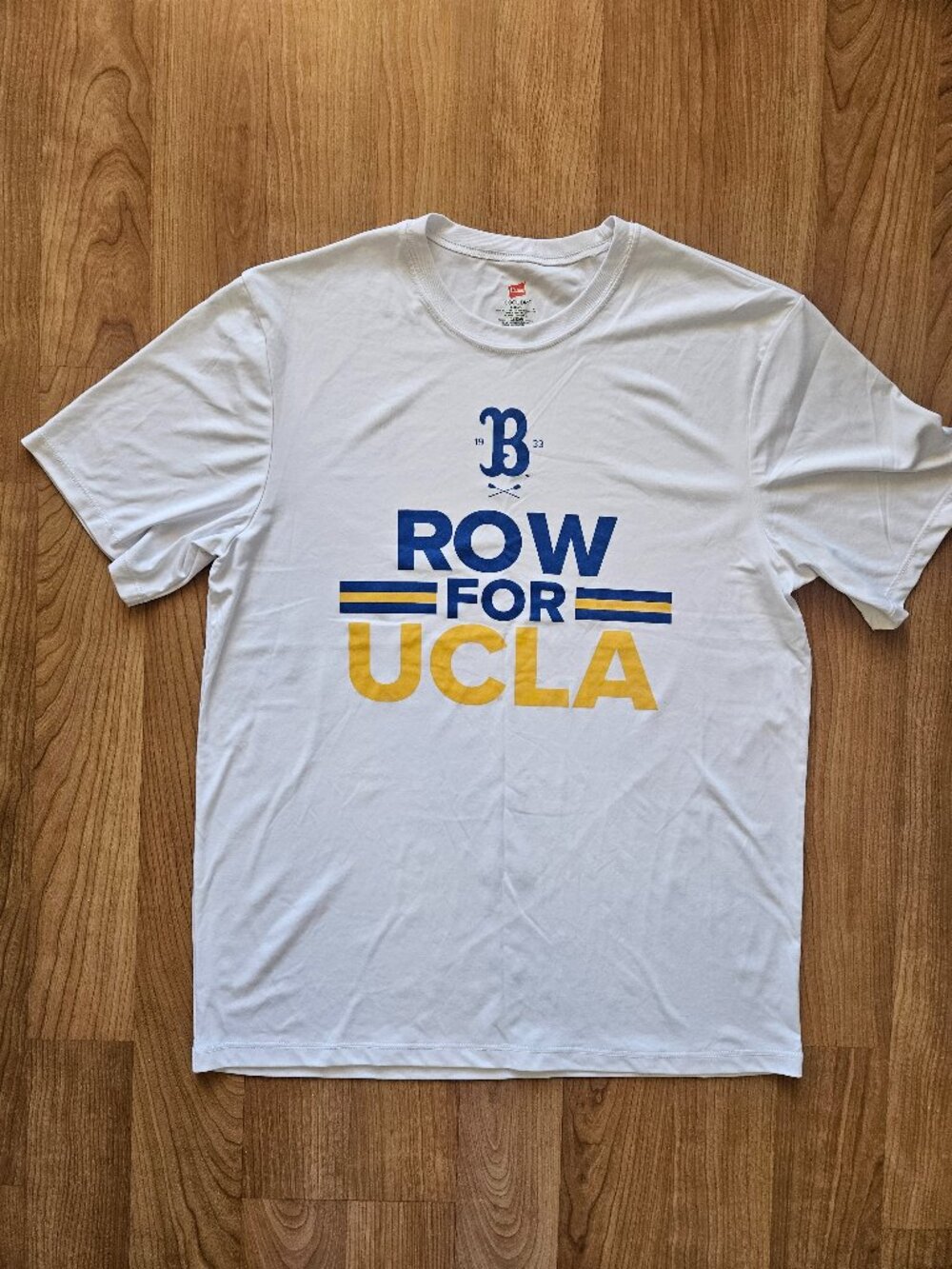 Men's Hanes Cool Dri "Row for UCLA" white short sleeve Tee - Large